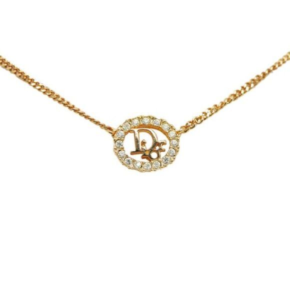 Dior Logo Rhinestone Necklace - Picture 1 of 5